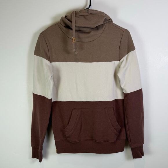 Tentree TreeFleece Blocked Banshee Color Block Hoodie XS brown - Picture 1 of 5